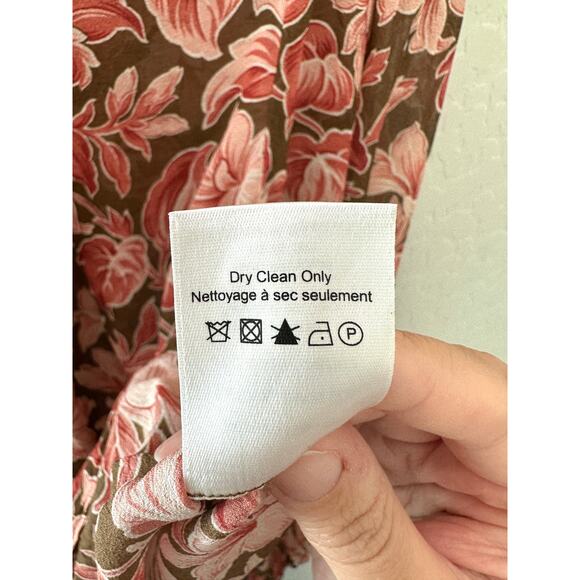 VERONICA BEARD | Ashlynn Pink Floral 100% Silk Button Front Blouse Top | Size 8 - Picture 8 of 9